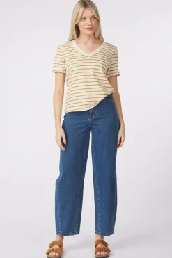 Discount Vila T-Shirt Stribena Medium Blue Denim