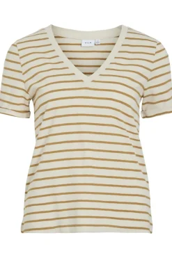 Discount Vila T-Shirt Stribena Medium Blue Denim