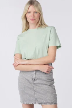 Hot Vila T-Shirt Sybil Faces Light Grey Denim