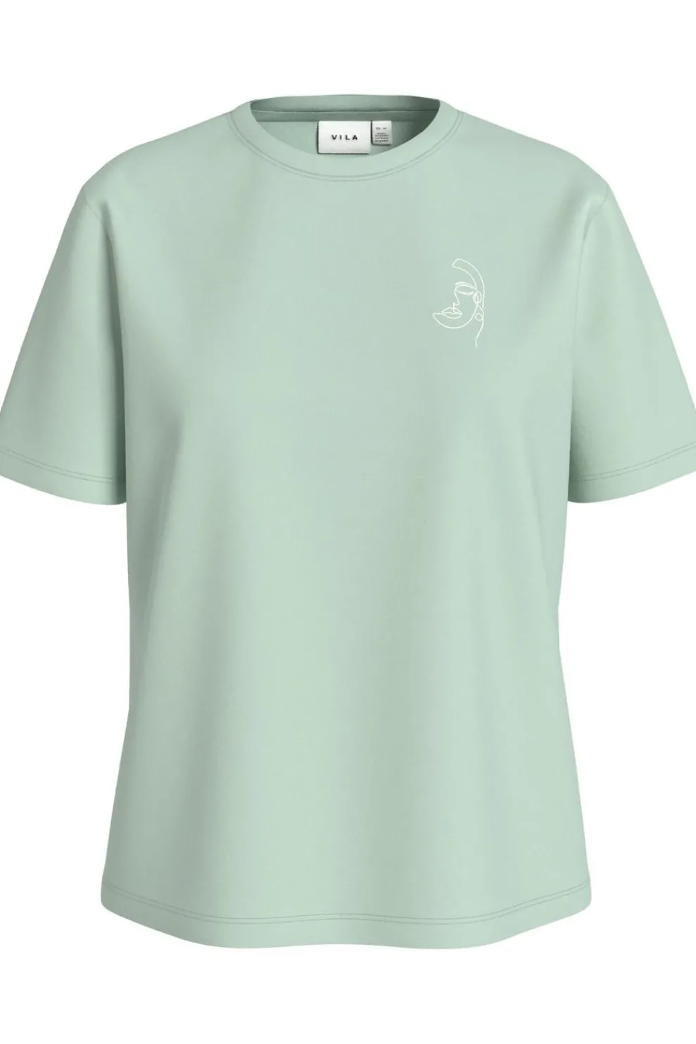 Hot Vila T-Shirt Sybil Faces Light Grey Denim