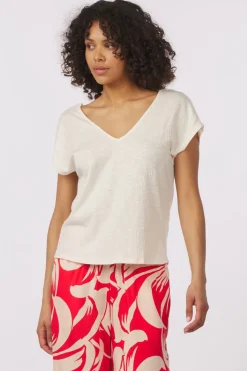 Outlet Vila T-Shirt Syma Lace Capeeve Flame Scarlet Aop:Miley Mega Flower