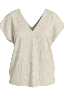 Outlet Vila T-Shirt Syma Lace Capeeve Flame Scarlet Aop:Miley Mega Flower