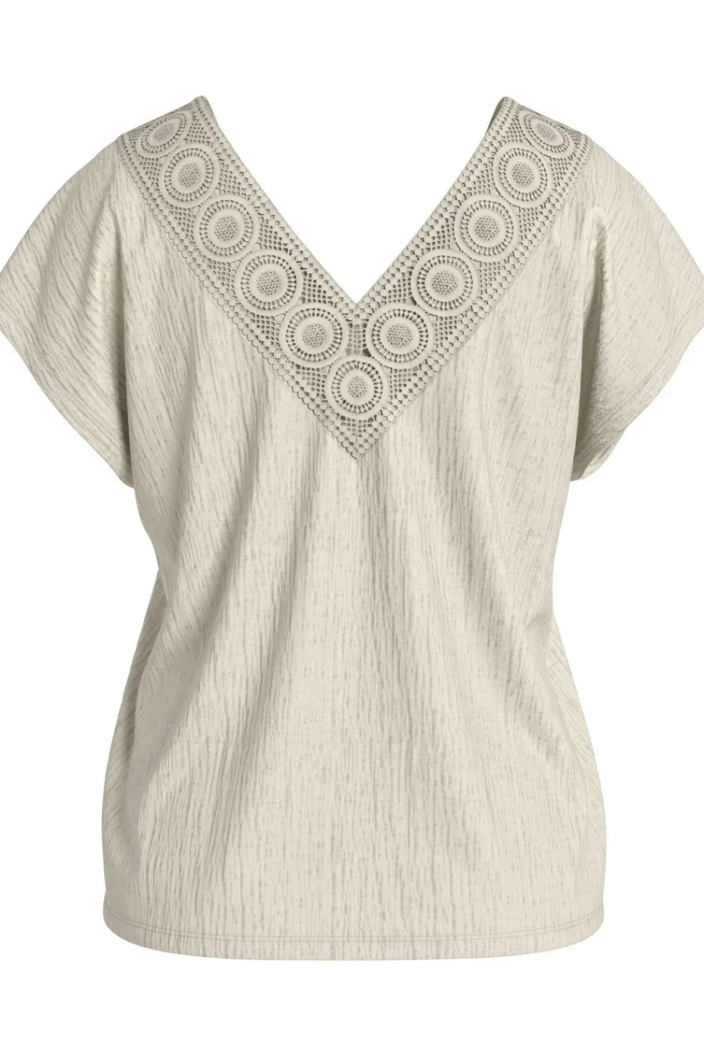 Outlet Vila T-Shirt Syma Lace Capeeve Flame Scarlet Aop:Miley Mega Flower