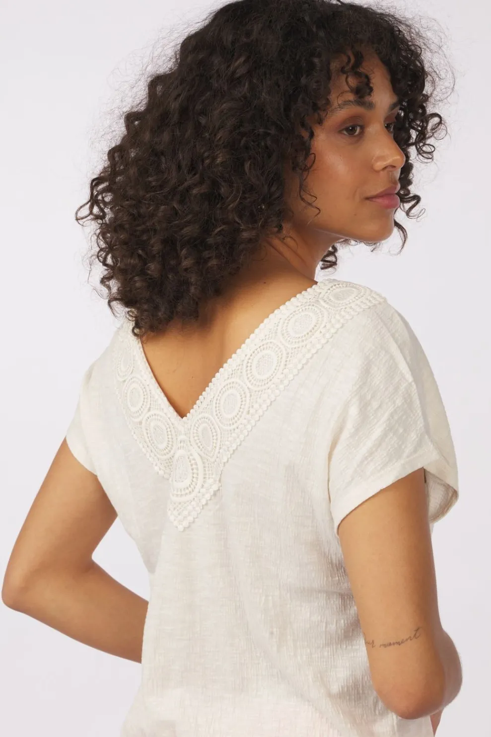 Outlet Vila T-Shirt Syma Lace Capeeve Flame Scarlet Aop:Miley Mega Flower