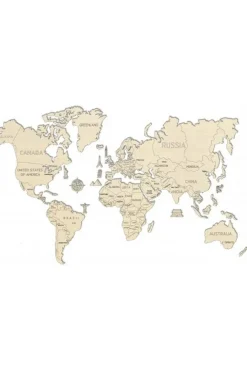 Wereld kaart in hout XL-WOODEN CITY Outlet