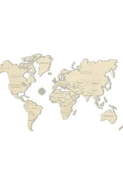 Wereld kaart in hout L-WOODEN CITY Hot