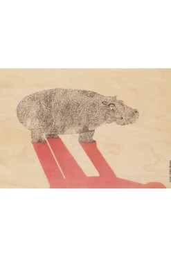 Discount Woodhi Gadget Postcard Hippo Light Brown/Assorted / Mixed