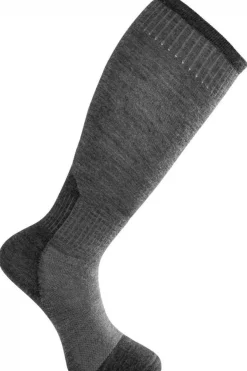 Online Woolpower Kous Skilled Knee High Liner (thin technical hiking sock) dark grey/mid grey