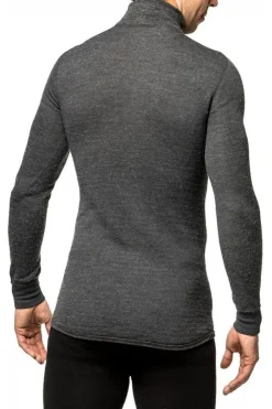 Clearance Woolpower Ondergoed Zip Turtleneck 200 (unisex baselayer) mid grey/light grey