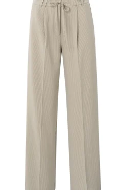 Online Yaya Broek Woven Pistripe Wide Leg With Belt And Cor Phantom
