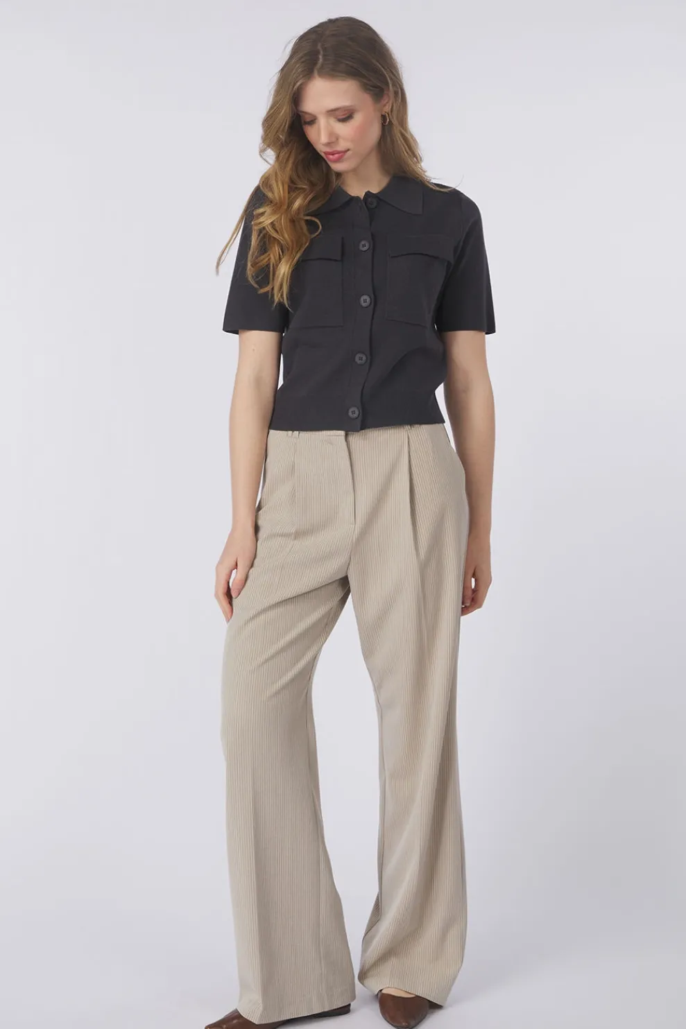 Clearance Yaya Cardigan Sleeve Cardigan With Chest Pockets Humus Beige Dessin