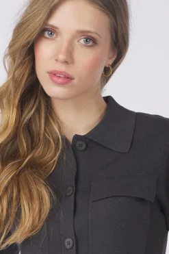 Clearance Yaya Cardigan Sleeve Cardigan With Chest Pockets Humus Beige Dessin