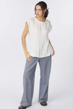 T-Shirt Fabric Mix Sleeveless-Yaya Online