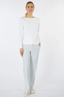 New Yaya T-Shirt Long Sleeve With Seam White