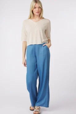 Outlet Yerse Cardigan Gauze Medium Blue Denim