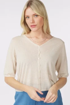 Outlet Yerse Cardigan Gauze Medium Blue Denim