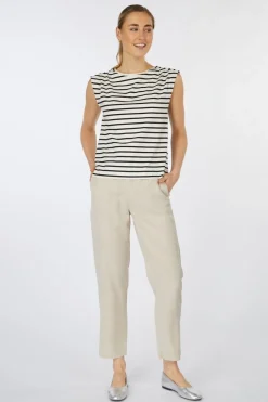 Clearance Yerse Top O-Stripes Beige