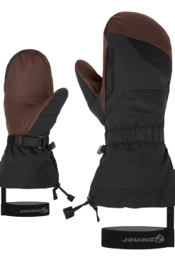 Best Ziener Wanten Gaikus As Aw Mitten Black.Dark Brown